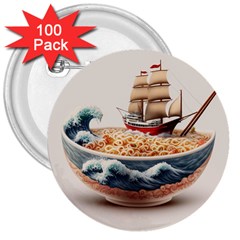 Noodles Pirate Chinese Food Food 3  Buttons (100 Pack)  by Ndabl3x