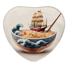 Noodles Pirate Chinese Food Food Heart Glass Fridge Magnet (4 Pack) by Ndabl3x