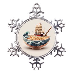 Noodles Pirate Chinese Food Food Metal Large Snowflake Ornament by Ndabl3x