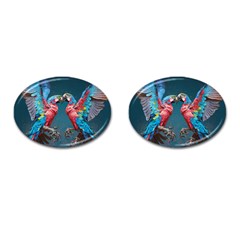 Birds Parrots Love Ornithology Species Fauna Cufflinks (oval)