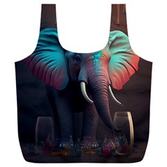 Elephant Tusks Trunk Wildlife Africa Full Print Recycle Bag (xxl)