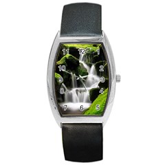 Waterfall Moss Korea Mountain Valley Green Forest Barrel Style Metal Watch by Ndabl3x