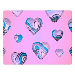 Hearts Pattern Love Two Sides Premium Plush Fleece Blanket (large) by Ndabl3x