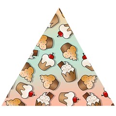 Cupcakes Cake Pie Pattern Wooden Puzzle Triangle