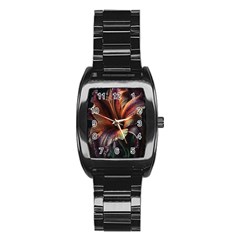 Flower Orange Lilly Stainless Steel Barrel Watch by Ndabl3x