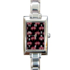 Chic Dreams Botanical Motif Pattern Design Rectangle Italian Charm Watch by dflcprintsclothing