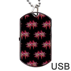 Chic Dreams Botanical Motif Pattern Design Dog Tag Usb Flash (two Sides)