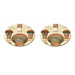 Egyptian Architecture Column Cufflinks (oval) by Wav3s