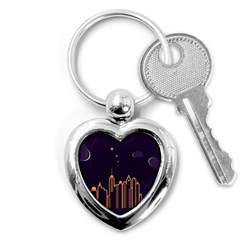 Skyscraper-town-urban-towers Key Chain (heart) by Wav3s