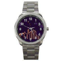 Skyscraper-town-urban-towers Sport Metal Watch by Wav3s