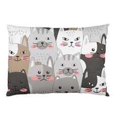 Cute Cats Seamless Pattern Pillow Case (two Sides)