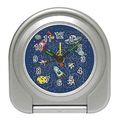 Cat-cosmos-cosmonaut-rocket Travel Alarm Clock