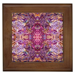 Indian Summer Patterns Framed Tile by kaleidomarblingart