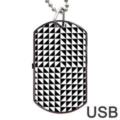 Optical Illusion Black Dog Tag Usb Flash (two Sides)