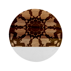 Kaleidoscope Abstract Round Marble Wood Coaster (round) by Ndabl3x