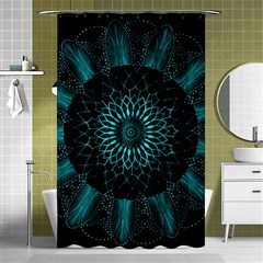 Ornament District Turquoise Shower Curtain 48  X 72  (small)  by Ndabl3x