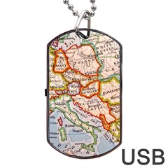 Map Europe Globe Countries States Dog Tag Usb Flash (one Side) by Ndabl3x