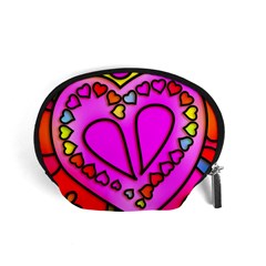 Stained Glass Love Heart Accessory Pouch (small)