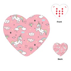 Cute-unicorn-seamless-pattern Playing Cards Single Design (heart) by Vaneshart