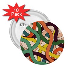 Snake Stripes Intertwined Abstract 2 25  Buttons (10 Pack)  by Vaneshop