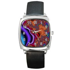 Colorful Piece Abstract Square Metal Watch by Vaneshop