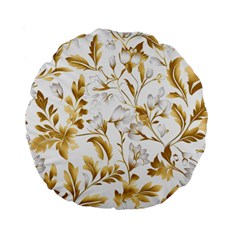 Flowers Gold Floral Standard 15  Premium Round Cushions