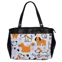 Seamless Pattern Of Cute Dog Puppy Cartoon Funny And Happy Oversize Office Handbag by Wav3s