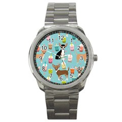 Chihuahua Bubble Kawaii Boba Tea Cute Dog Sport Metal Watch