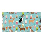 Chihuahua Bubble Kawaii Boba Tea Cute Dog Satin Wrap 35  x 70  Front