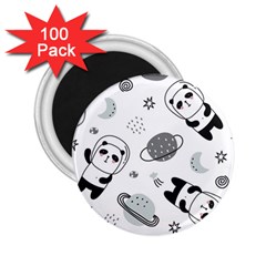 Panda Floating In Space And Star 2 25  Magnets (100 Pack)  by Wav3s