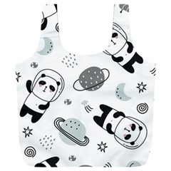 Panda Floating In Space And Star Full Print Recycle Bag (xxl)