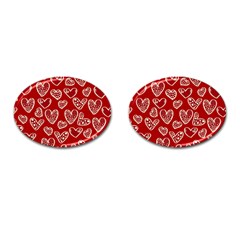 Vector Seamless Pattern Of Hearts With Valentine s Day Cufflinks (oval)