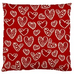 Vector Seamless Pattern Of Hearts With Valentine s Day Standard Premium Plush Fleece Cushion Case (two Sides)