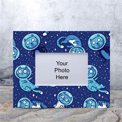 Cat Spacesuit Space Suit Astronaut Pattern White Tabletop Photo Frame 4 x6  by Wav3s