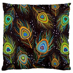 Pattern Feather Peacock Large Cushion Case (two Sides)