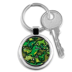 Dino Kawaii Key Chain (round) by Wav3s