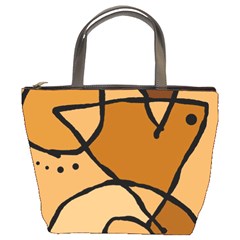 Mazipoodles In The Frame - Brown Bucket Bag by Mazipoodles