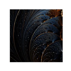 Abstract Dark Shine Structure Fractal Golden Square Satin Scarf (30  X 30 ) by Vaneshop