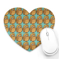 Owl Bird Pattern Heart Mousepad by Vaneshop