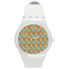 Owl Bird Pattern Round Plastic Sport Watch (m) by Vaneshop