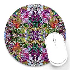 Spring Repeats Round Mousepad by kaleidomarblingart