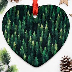 Forest Illustration Heart Ornament (two Sides) by Grandong