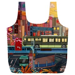 The City Style Bus Fantasy Architecture Art Full Print Recycle Bag (xxl)