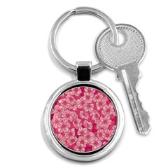 Cute Pink Sakura Flower Pattern Key Chain (round)