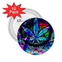 Cannabis Psychedelic 2 25  Buttons (10 Pack)  by Cowasu