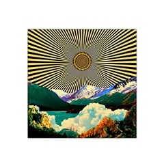 Surreal Art Psychadelic Mountain Satin Bandana Scarf 22  X 22  by Cowasu