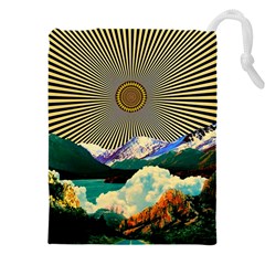 Surreal Art Psychadelic Mountain Drawstring Pouch (4xl) by Cowasu