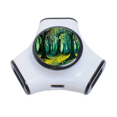 Ai Generated Trees Forest Mystical Forest Nature Art 3-port Usb Hub by Ndabl3x