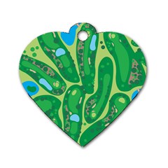 Golf Course Par Golf Course Green Dog Tag Heart (one Side) by Cowasu