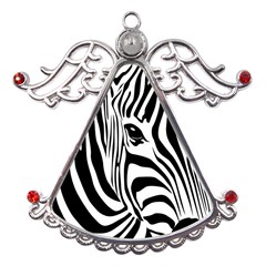 Animal Cute Pattern Art Zebra Metal Angel With Crystal Ornament